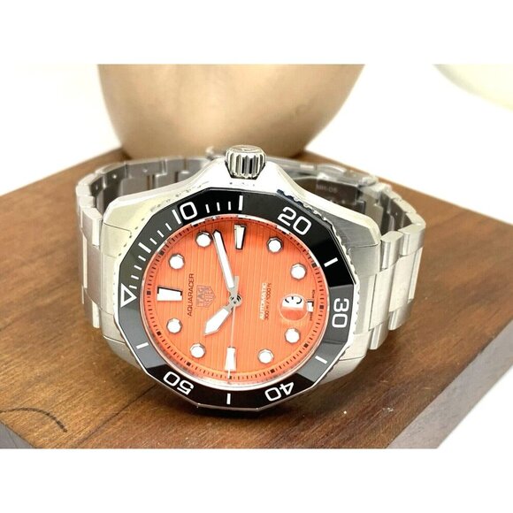 Tag Heuer Men's Watch WBP201F Aquaracer Swiss Automatic Orange Dial Steel 43mm - Picture 8 of 14